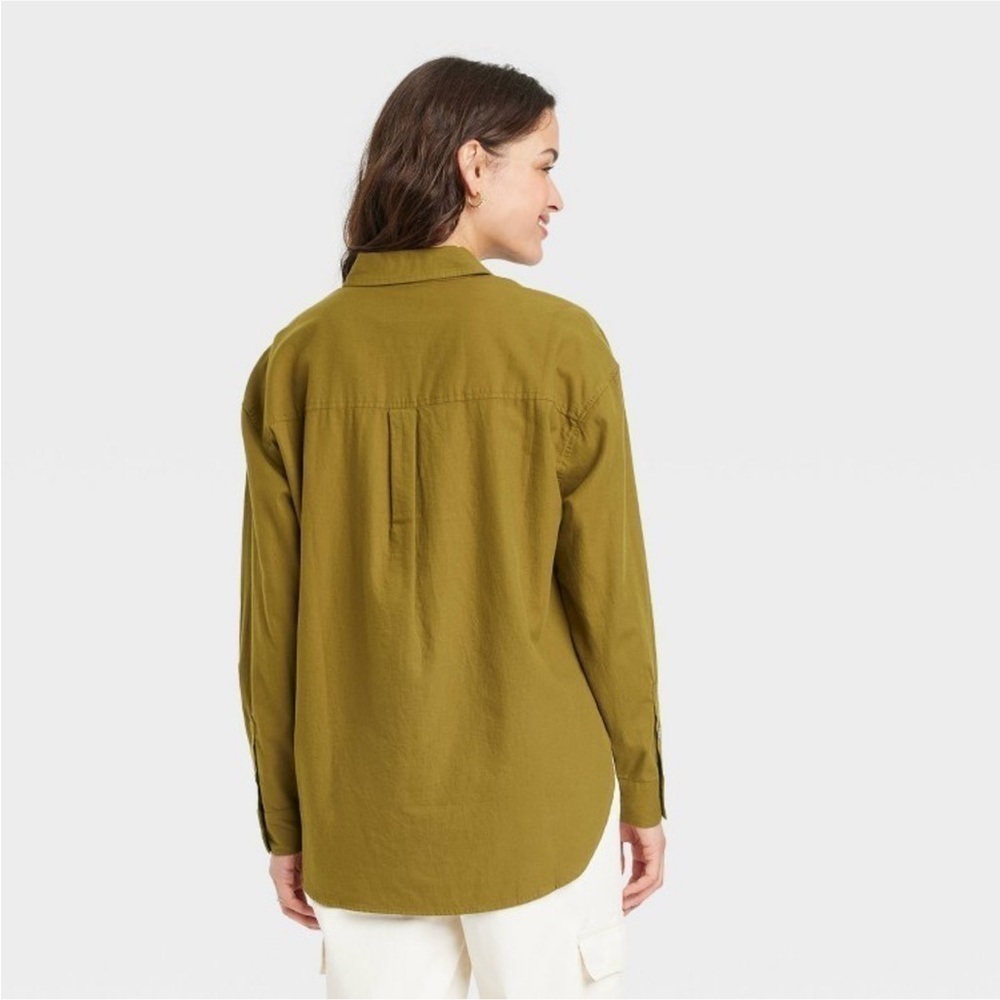 Universal thread oversized green button down shir… - image 2